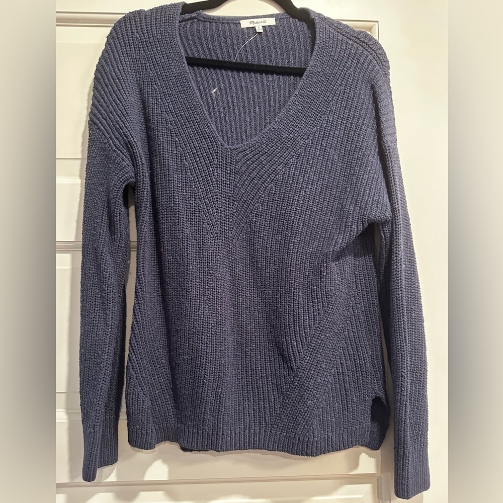 Madewell V-Neck Cable Knit Sweater